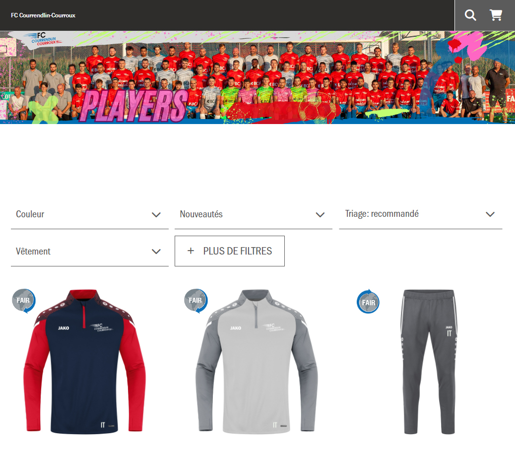 Shop du fan-club du FC Courrendlin-Courroux.ch